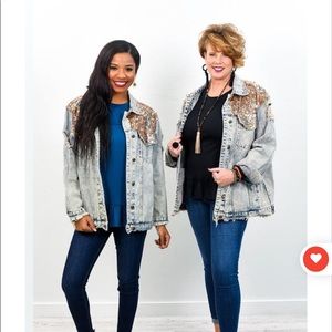 Rose gold sequin Jean jacket